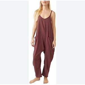 Free People Movement Hot Shot Onesie Pomegranate